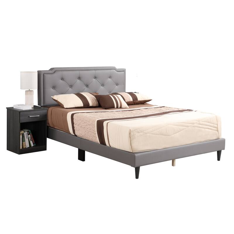 Light Gray Queen Bed with Casual Finish, Spacious Frame and Durable Design for Modern Bedrooms or Relaxing Retreats