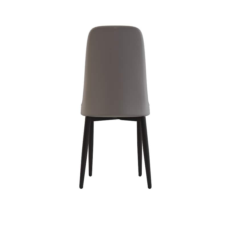 Metal Faux Leather Dining Chairs Set of 4 - N/A