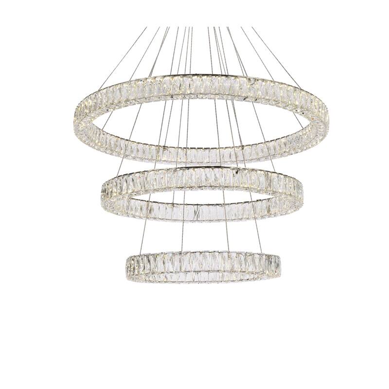 Indigo Home 41 inch LED triple ring chandelier
