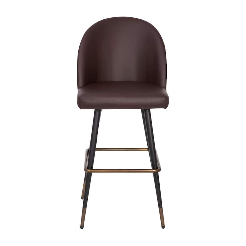 Modern Upholstered Barstools with Footrest and Steel Frame (Set of 2)