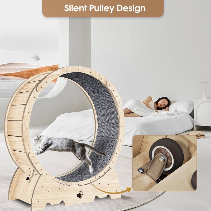Cat Running Wheel Designed For Indoor, Silent Design Cat Exercise Wheel