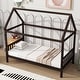 preview thumbnail 12 of 44, Twin Size Solid Wood House Frame Platform Bed, with Headboard and Footboard, with Underbed Storage Space, Minimalist Kids Bed