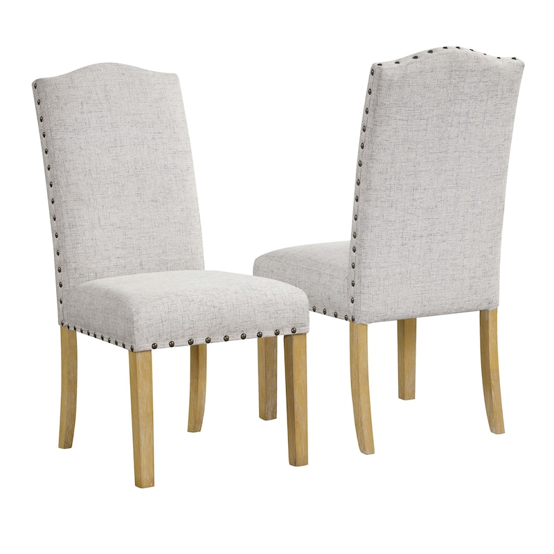 HomePop Nailhead Trim Curved Top Parson Dining Chair - Set of 2