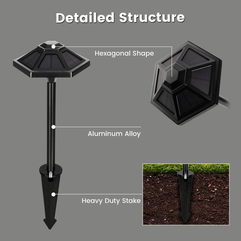 FKHouse Aluminum Alloy Warm White Solar LED Waterproof Path Light
