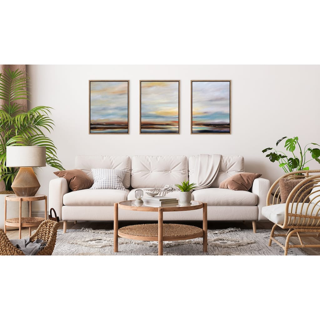 Kate and Laurel Sylvie Carolina Sunset Canvas Art Set by Mary Sparrow