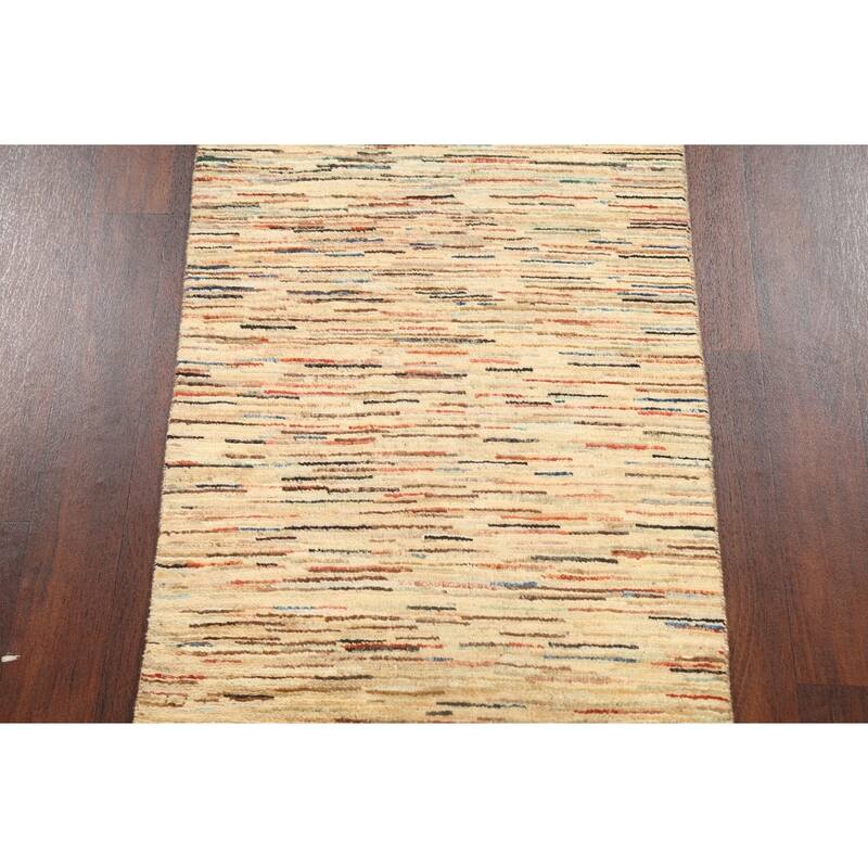Modern Gabbeh Kashkoli Oriental Kitchen Area Rug Wool Hand-Knotted - 2'6" x 4'8"