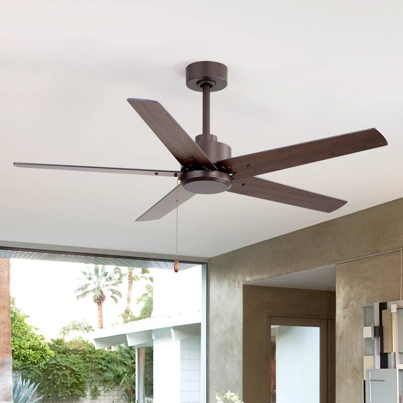 52" Indoor Traditional 5-Blade Ceiling Fan No Light with Pull Chain
