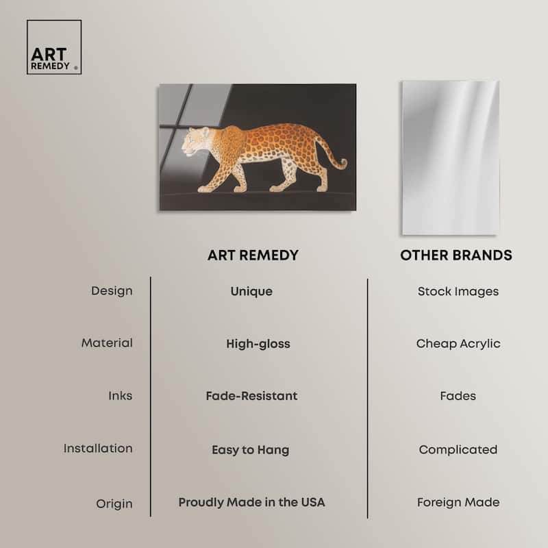 Golden Leopard Acrylic by Art Remedy, Ready to Hang