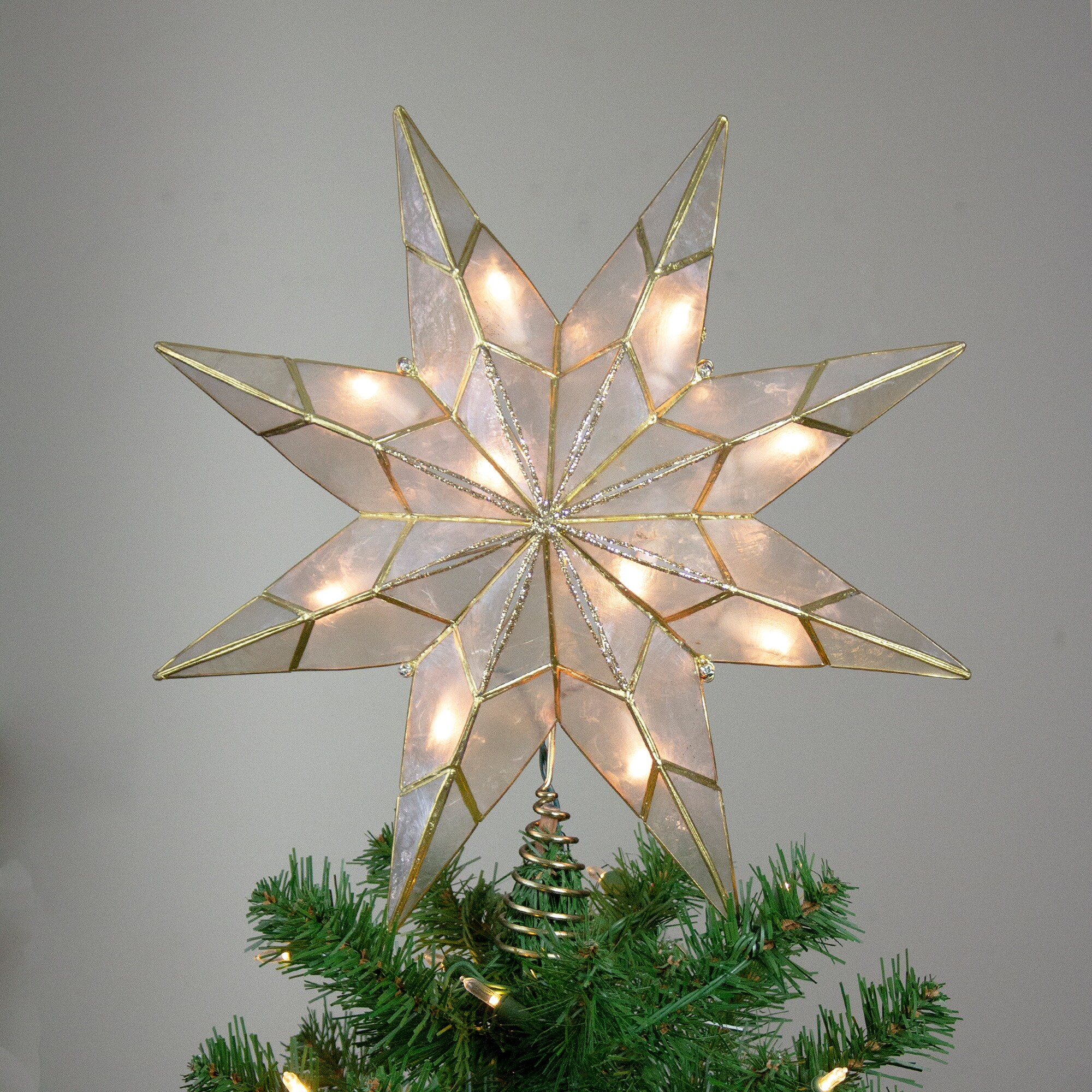 7 6 White And Gold Lighted Star Christmas Tree Topper Clear Lights Overstock 30221073 What you'll need cardstock repeat until all star inserts are attached to patrick's front, then glue remaining tabs to patrick's back. 7 6 white and gold lighted star christmas tree topper clear lights