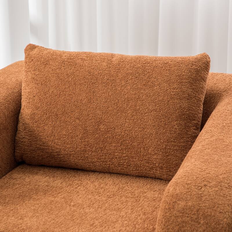 40" Convertible Chenille Floor Sofa Bed, Foldable Boneless Mattress Cloud Single Couch Lounge Chair with Armrest & Pillow