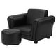 preview thumbnail 7 of 5, Kids Sofa Set Armrest Chair Couch with Ottoman for Children Toddler Black