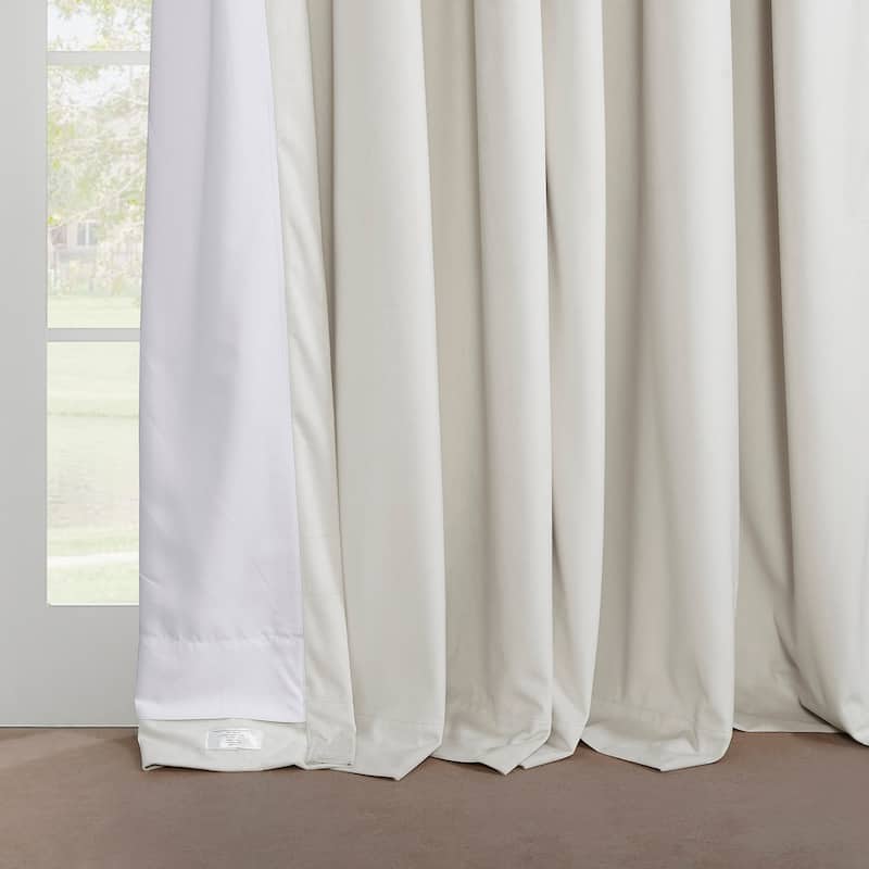 Exclusive Fabrics French Pleat Heritage Plush Velvet Room Darkening Curtains For Bedroom & Living Room Curtains (1 Panel)