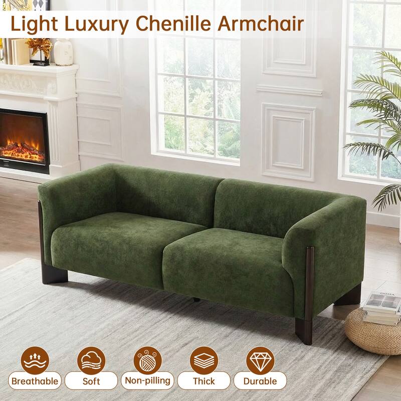 Modern Oversized Sofa Loveseat with Wood Legs