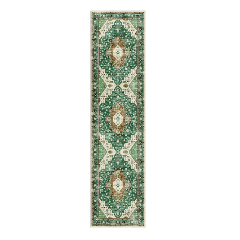 HomeRoots Medallion Traditional Rectangle Area Rug