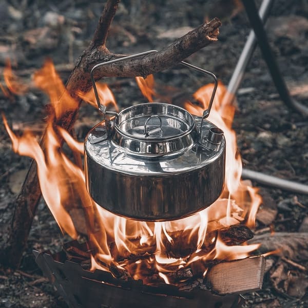 Campfire Bushcraft Teapot Stainless Steel Camping Tea Kettle
