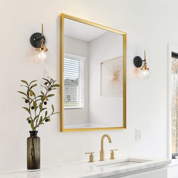 Tipace Black And Gold Wall Sconce – Modern Globe Light With G9 Bulbs Included (6000K)