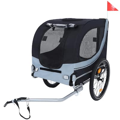 Large Folding Bike Trailer For Dogs - 66lb Capacity All-Terrain Pet Carrier, Durable Steel Frame For Cycling