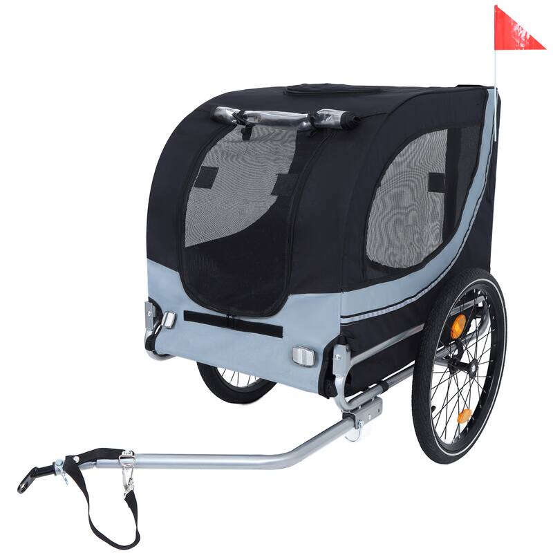 Large Folding Bike Trailer for Dogs, 100LB Capacity All-Terrain Pet Carrier for Cycling, Jogging, Camping & Outdoor Adventures