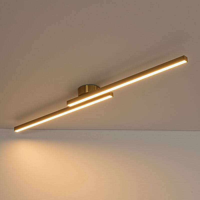 Contemporary 2-Light Black Linear Dimmable LED Vanity Wall Lamp