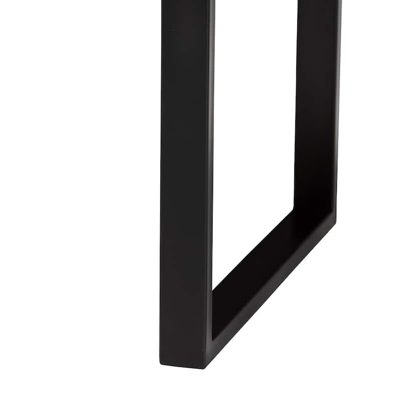 Apio Wood Epoxy Resin Coffee Table with Glass Inlay - Rectangular Live Edge Teak wood Accent Table with Black Metal Base