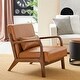 preview thumbnail 7 of 107, Glitzhome Set of 2 30.75"H Mid-Century Modern PU Leather Accent Armchairs with Rubberwood Frame - 25.75"L x 33.75"W x 30.75"H