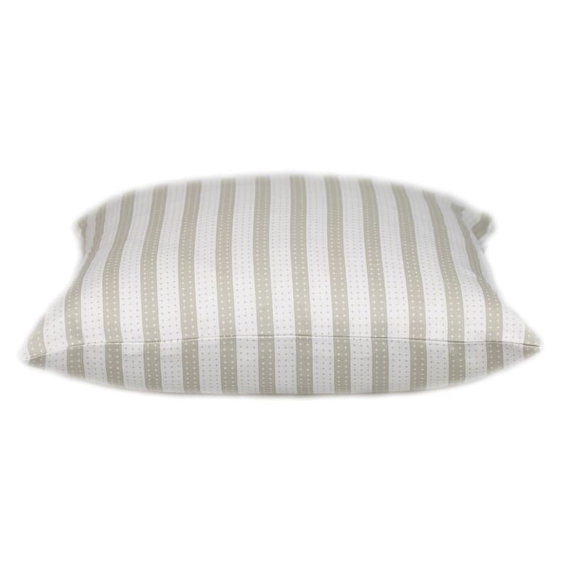 HomeRoots 16" Taupe and White Striped Cotton Throw Pillow