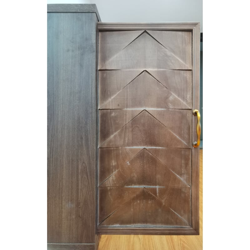 Sideboard Cabinet with 4 Doors, Accent Storage Cabinet with Adjustabel Shelves, Console Table with Solid Wood Legs