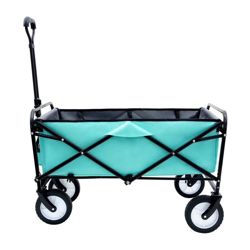 360lb Capacity Heavy-Duty Collapsible Wagon - with Storage Straps & 3-Piece Liner Bag Set