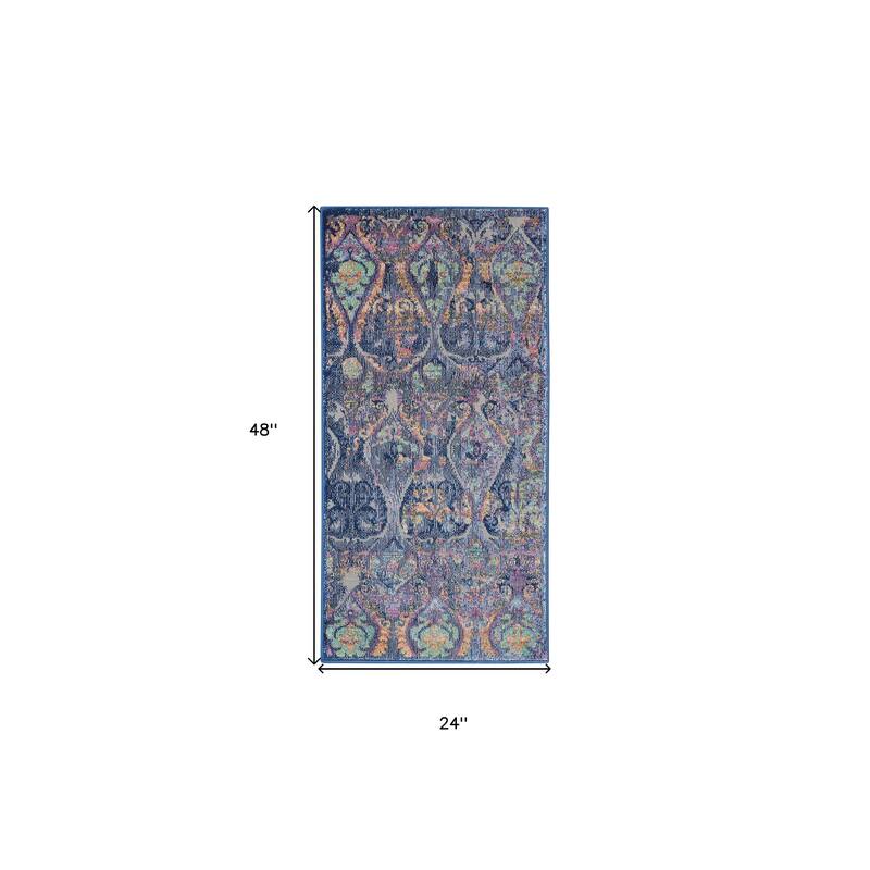 Fuqi Power Loomed Distressed Non Skid Area Rug By HomeRoots - 48' X '24' X '0.5