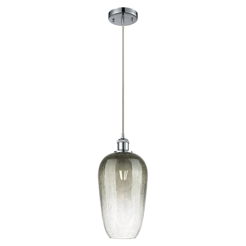 Innovations Lighting Endless Possibilities Ballston - Brookhaven Flute - 1 Light 7" Cord Hung Mini Pendant - Slate/Polished Chrome