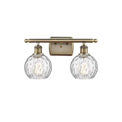 Innovations Lighting Athens Water Glass 2 Light 16" Bath Vanity Light