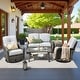 preview thumbnail 5 of 56, XIZZI Outdoor Patio Furniture Wicker Sofa Swivel Chair Set 5-Piece - Grey