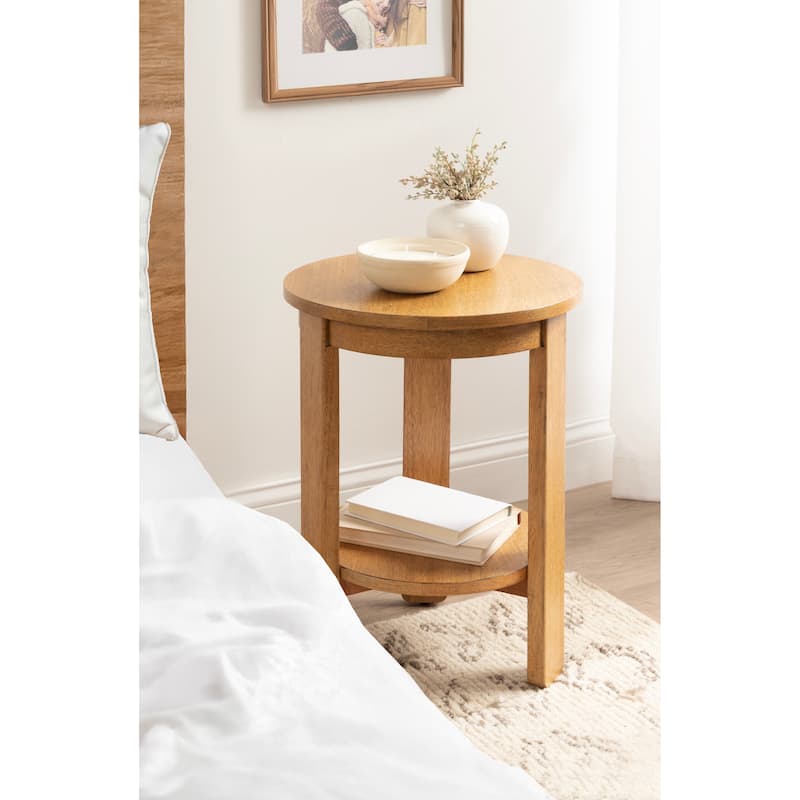 Kate and Laurel Foxford Round Wood Side Table