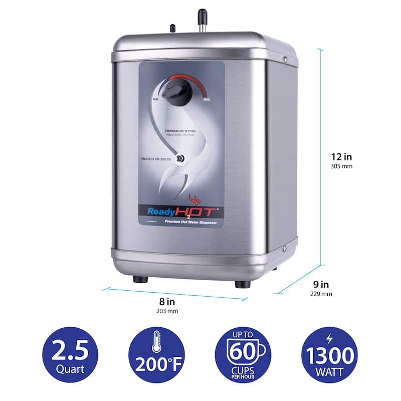 Ready Hot 200 Instant Hot Water Tank, 1-Handle Polished Chrome Faucet