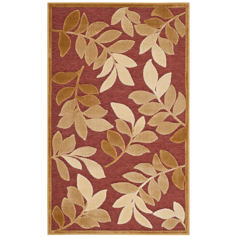 Martha Stewart by SAFAVIEH Leafy Glade Viscose Rug - 2'7" x 4' - Cinnamon Stick