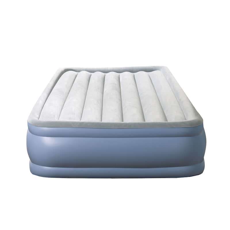 Beautyrest Hi Loft Raised Air Mattress with External Pump - Inflatable Bed with Edge Support, Puncture-Resistant Vinyl
