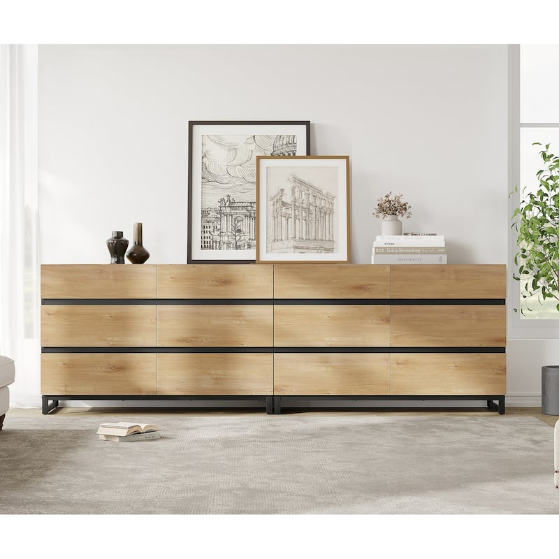 WAMPAT Dresser for Bedroom, Closet Organizers and Storage with Drawers, Chest of Drawers with Metal Base, Modern Wooden Dresser