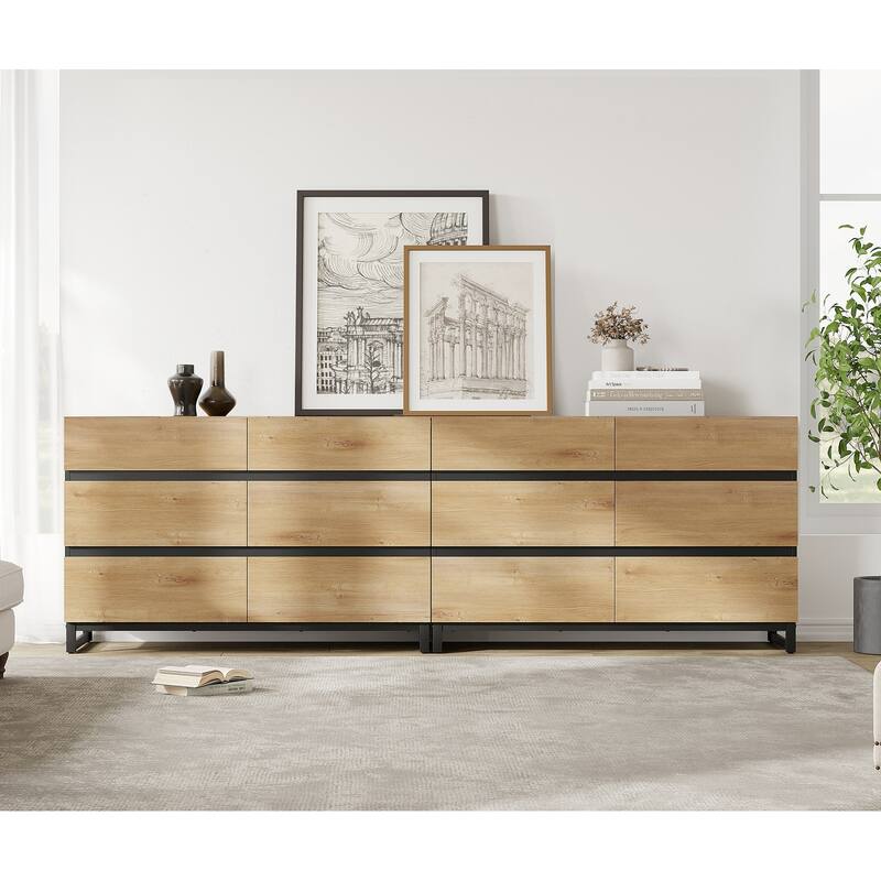WAMPAT Modern Buffet Sideboards, Sideboard Buffet Cabinet with 6 Drawers , Coffee Bar Storage Cabinet for Kitchen