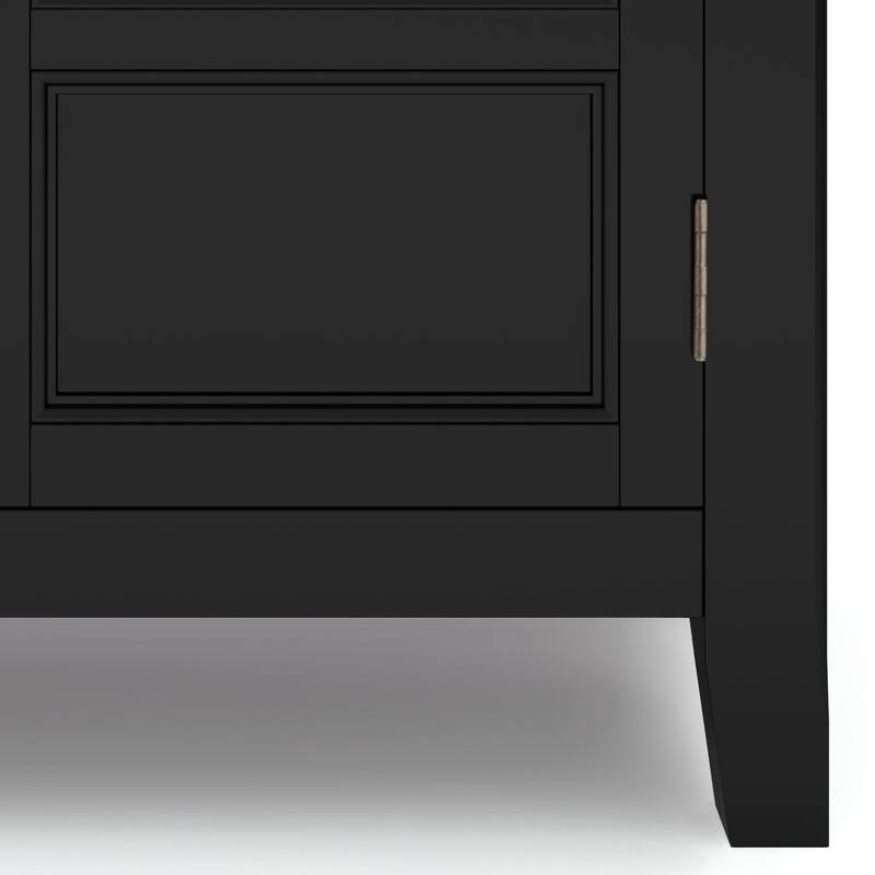 WYNDENHALL Portland SOLID WOOD 30 inch Wide Transitional Low Storage Cabinet - 30"w x 14"d x 31"h