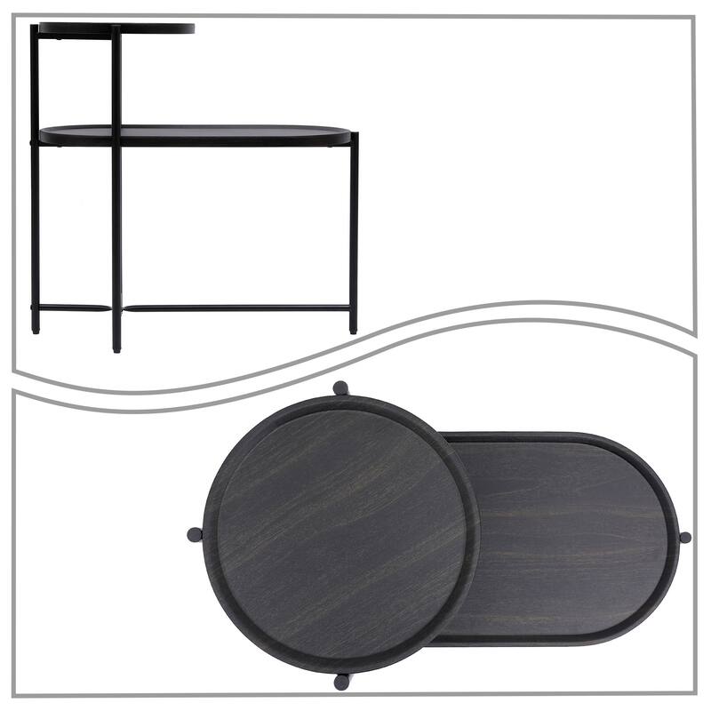 Minimalist Design Two-Tier End Table with Adjustable Foot Pads