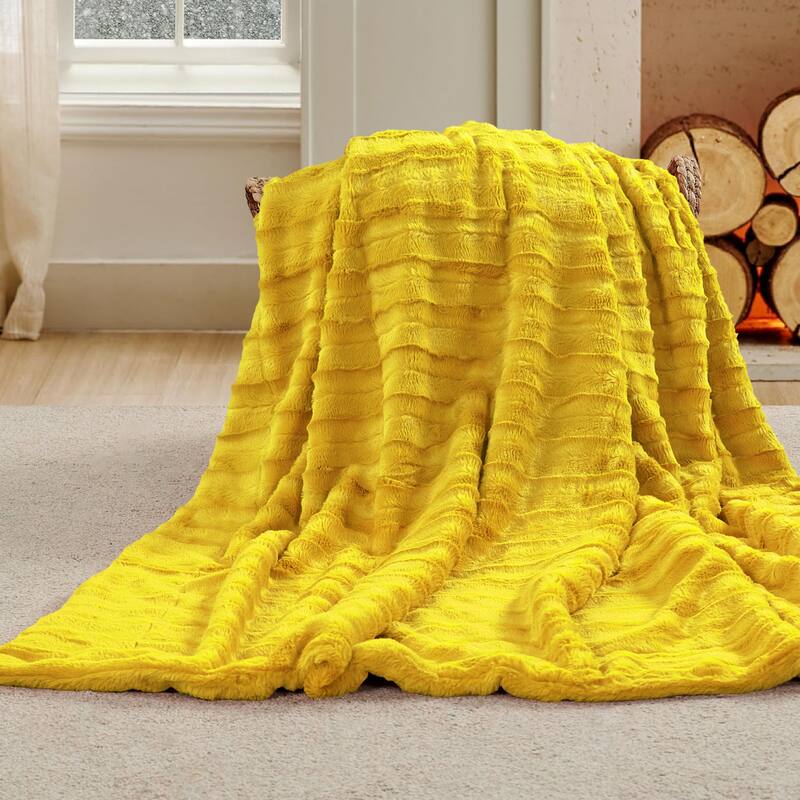 Oversized Derby Double Sided Fauxfur Throw
