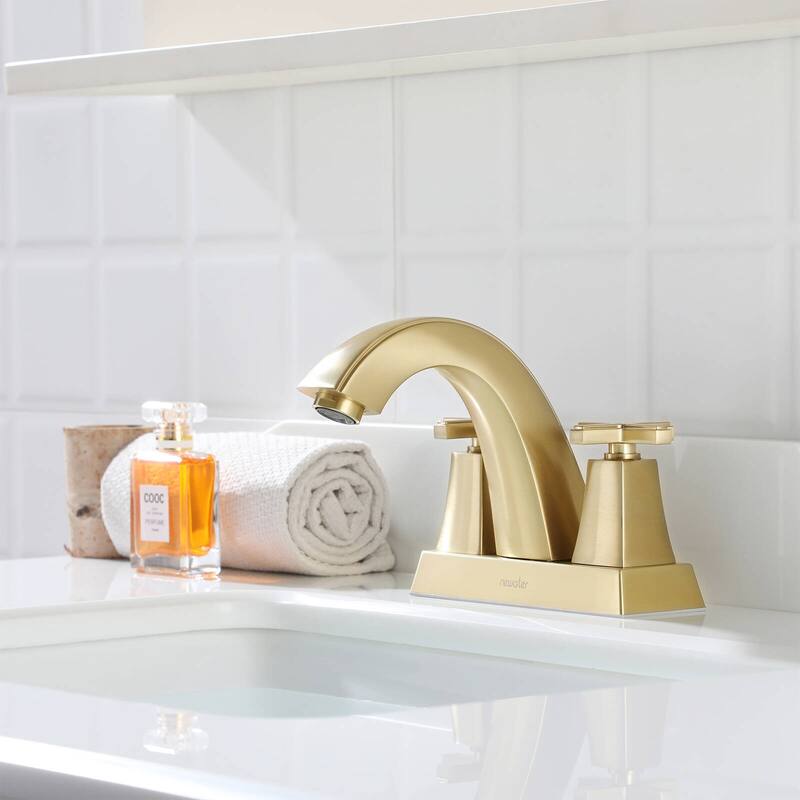 2-Handle Bathroom Sink Faucet Cross handle with Pop-up Drain