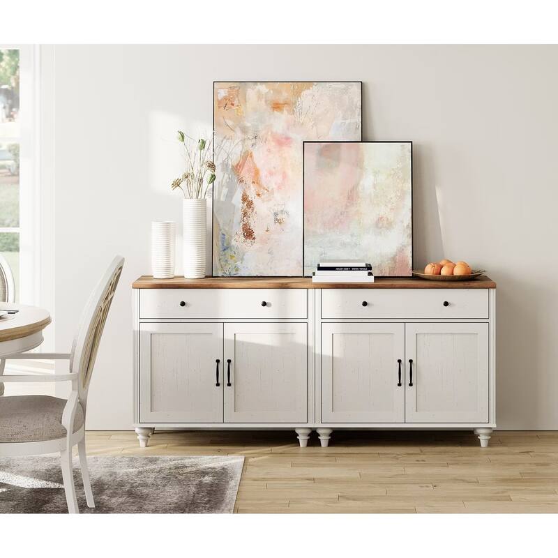 Farmhouse Sideboard, Buffet Cabinet with Storage Cabinets
