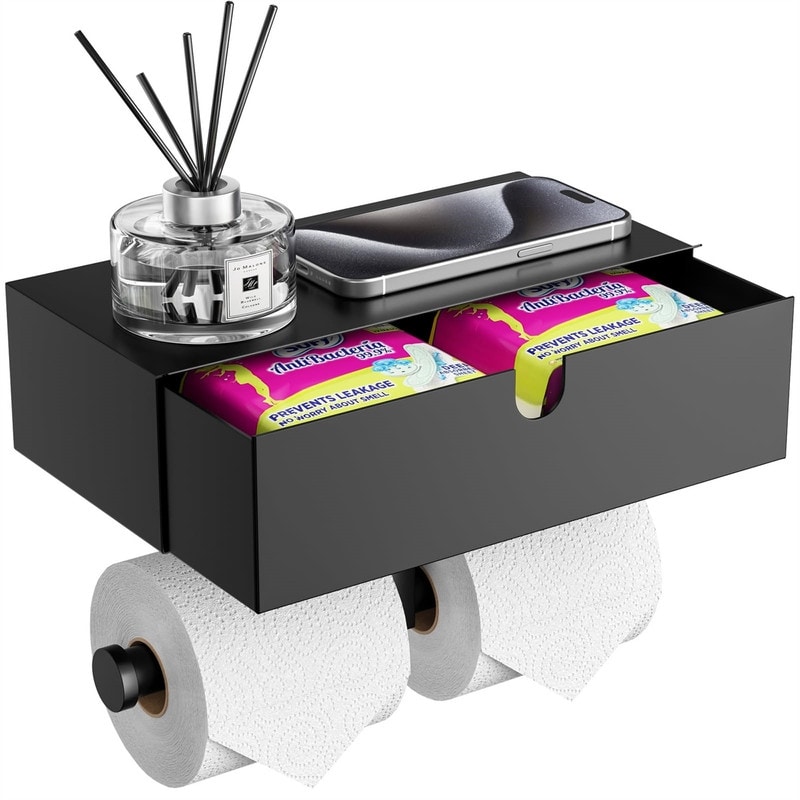 Toilet Paper Holder with Storage - 2.76x11.02x 5.2