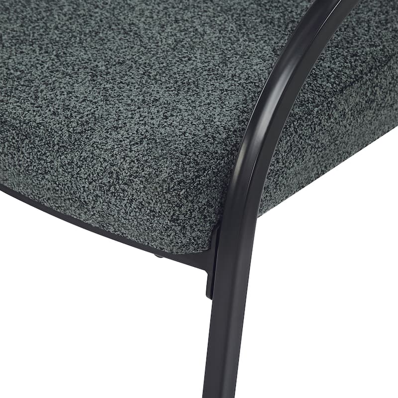 Dining Chairs Set of 2, Ergonomic Kitchen Side Chairs, Upholstered Armchairs with Curved Backrest & Metal Legs