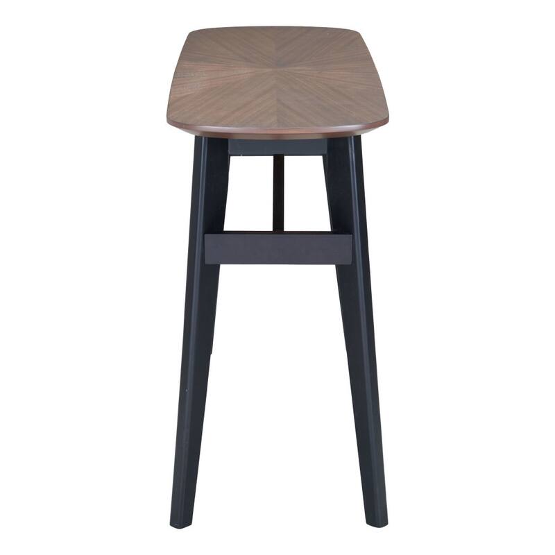 HomeRoots 48" Espresso and Black Solid Wood Oval Console Table - 48.00 in. x 29.90 in. x 16.00 in.