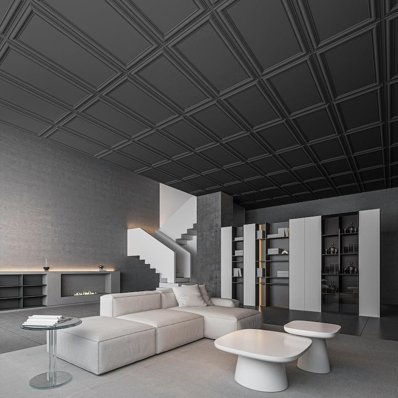 Art3d 24"x48" 3D PVC Wall & Ceiling Panels, Set of 12, Covers 96 Sq.Ft