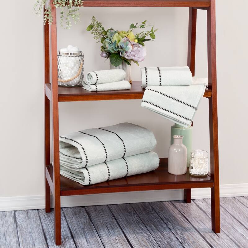 6-Piece Bath Towels Set – 100% Cotton Quick Dry Towels with Zero Twist – Machine Washable Bathroom Set by Lavish Home (Seafoam) - Seafoam