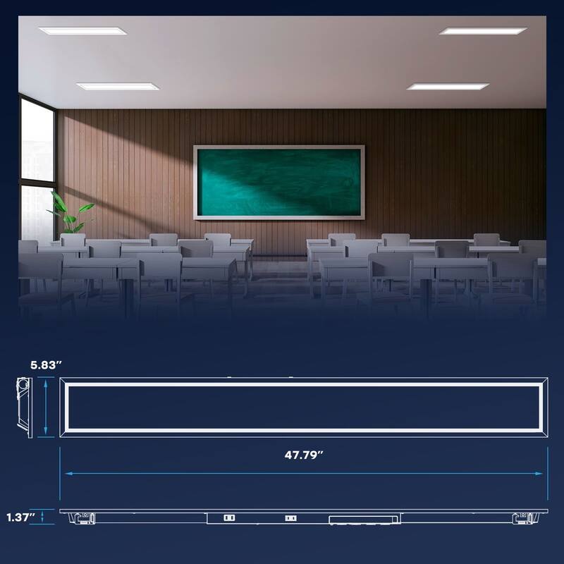 LUXRITE 6x4 FT LED Recessed Panel 18W/28W/40W, 4CCT, Up to 4400 Lumens, Drop Ceiling Lights Dimmable UL Listed 8 Pack