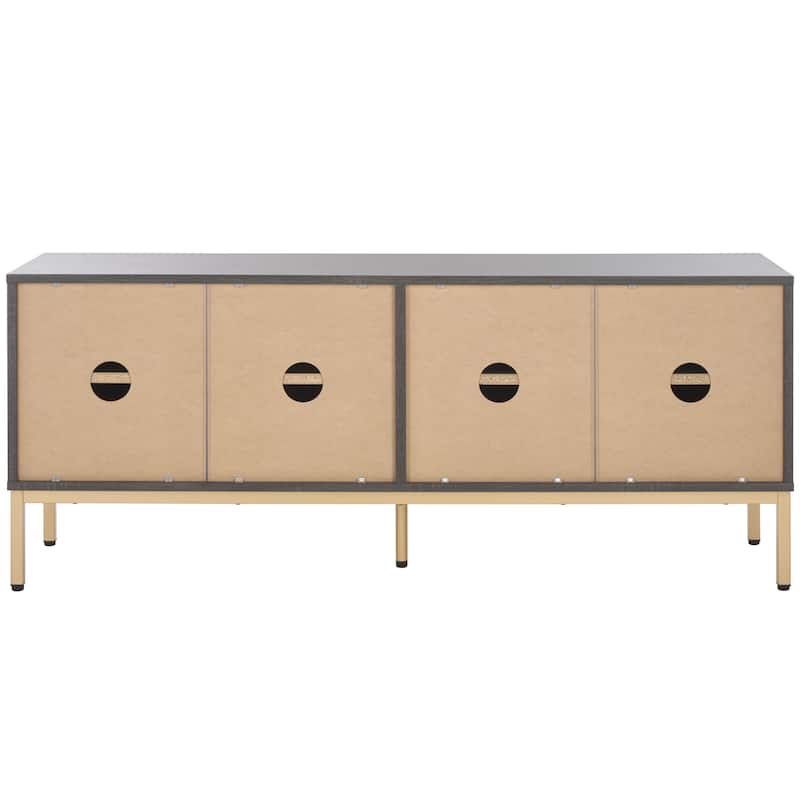 SAFAVIEH Deandra 4-Door Entertainment Media Stand (Fits Up To 65" Flatscreen TV) - 60.8 In. x 17.7 In. x 24.6 In. - 61Wx18Dx25H